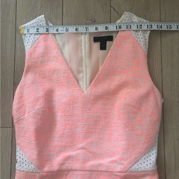 J. Crew Neon Orange Lace Detailed Mini Dress Size 2 - Picture 2 of 14